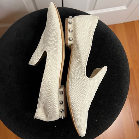 Marc Fisher Beige natural slip on abree flats studded low heel women shoes 6.5 - Picture 9 of 15